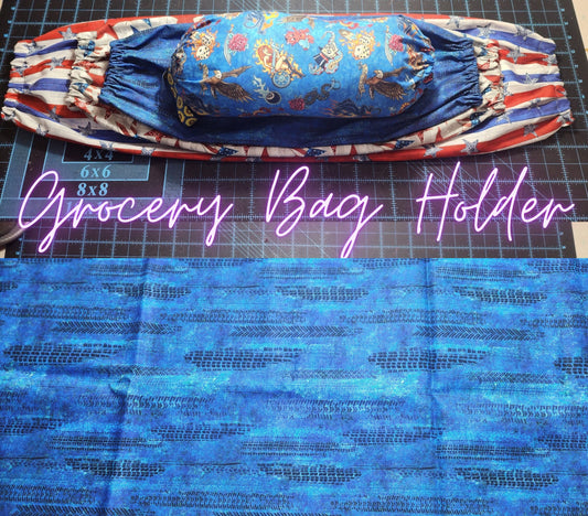 Tire Tracks, MEDIUM Grocery Bag Holder | Pre-cut just needs sewn together
