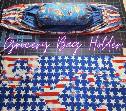 Flag, Red, White, & Blue | Choose your Size | Grocery Bag Holder |