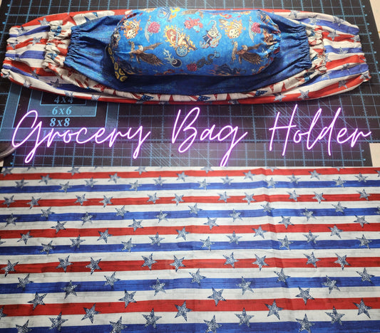 Americana Star, Red, White, & Blue | Choose your Size | Grocery Bag Holder |