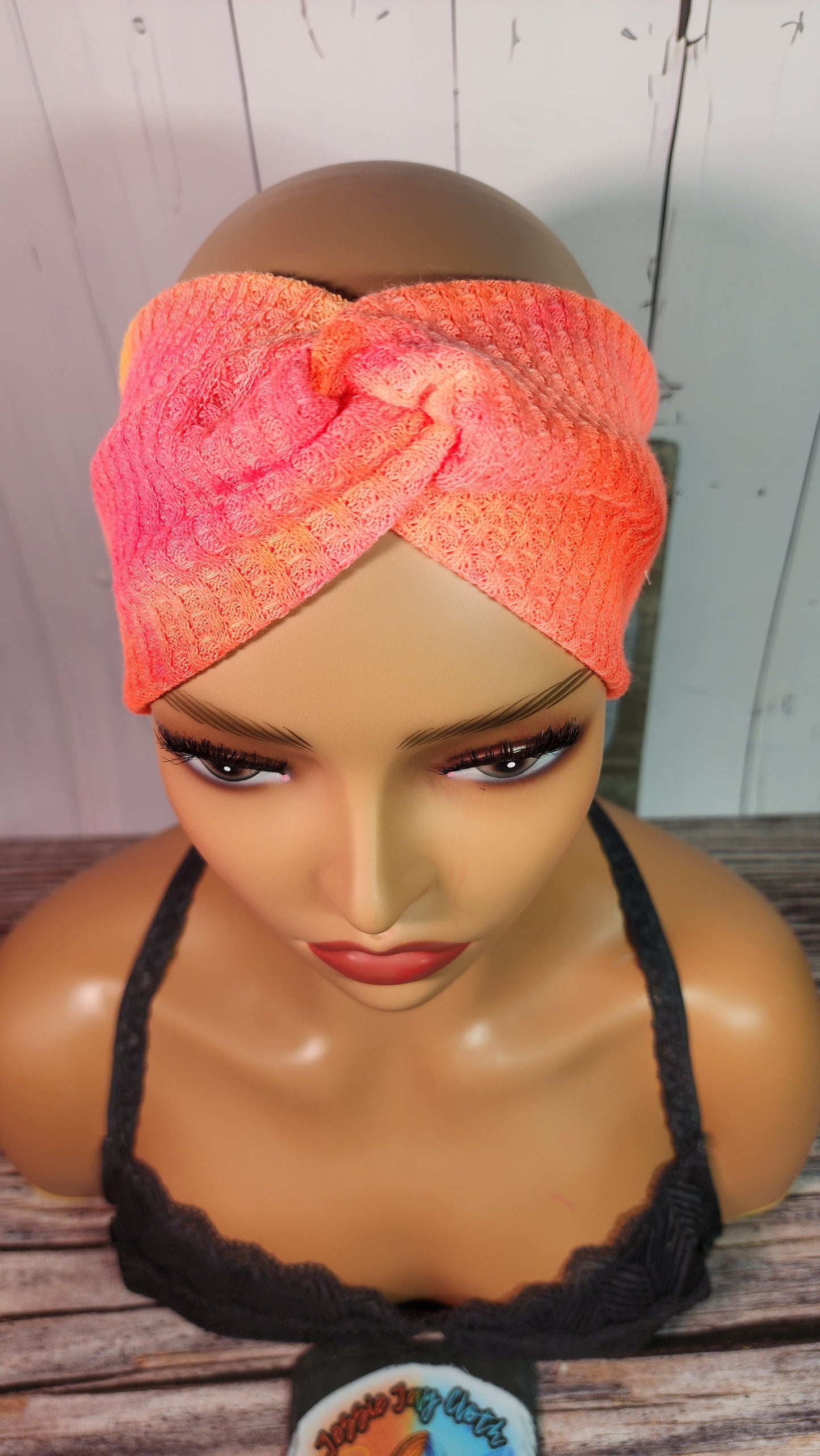 Citrus Fusion Tie Dye Waffle Knit | Twist Knot Head Band | Custom Turban Head Band | 4 Sizes