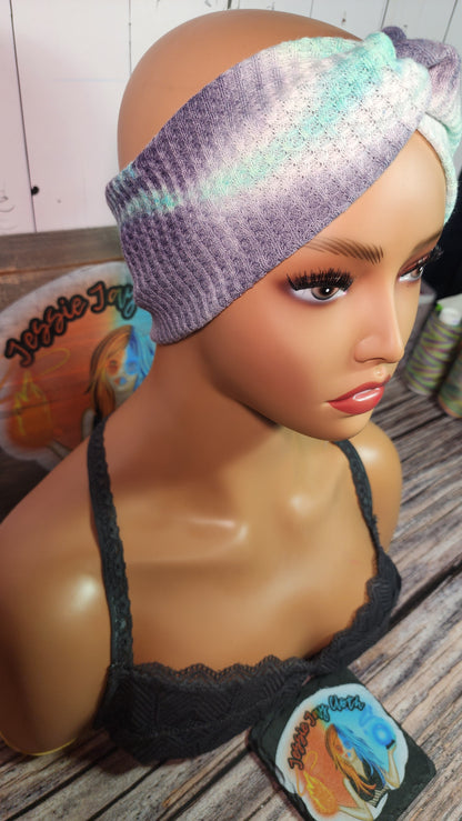 Sea Breeze Tie Dye Waffle Knit | Twist Knot Head Band | Custom Turban Head Band | 4 Sizes