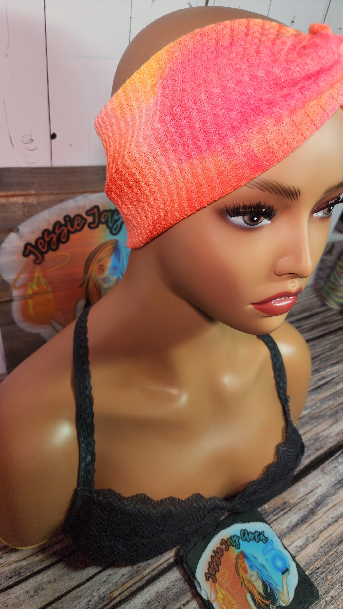 Citrus Fusion Tie Dye Waffle Knit | Twist Knot Head Band | Custom Turban Head Band | 4 Sizes