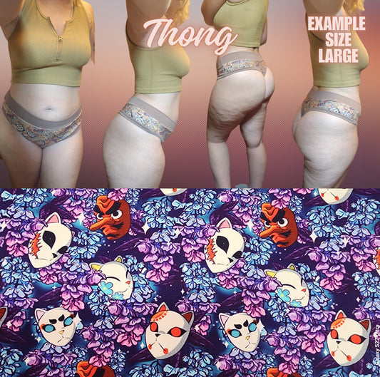 Anime Demon Masks | Thondlewear Thong | Elastic or Knit Bands