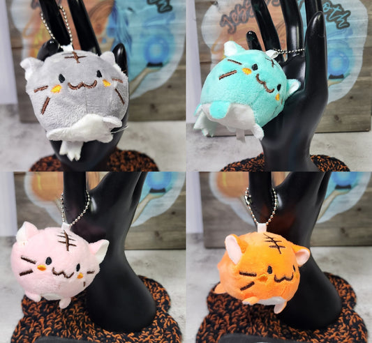 Small Kawaii, Chunky, Cat Keychain | Add On | 4 Colors | Plush Pillow