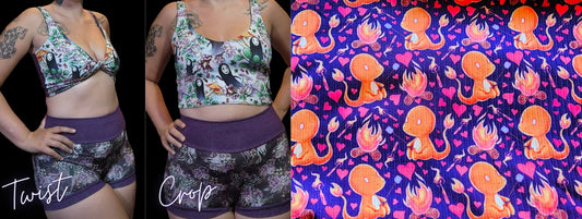 Custom 2-in-1 Crop Top | Dragon Fire, Love, Heart, Gotta Catch me all