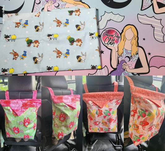 Baby, Play Time, Kawaii, Star | Mess-Proof Trash Tamer | Snap Closed Car Trash Can