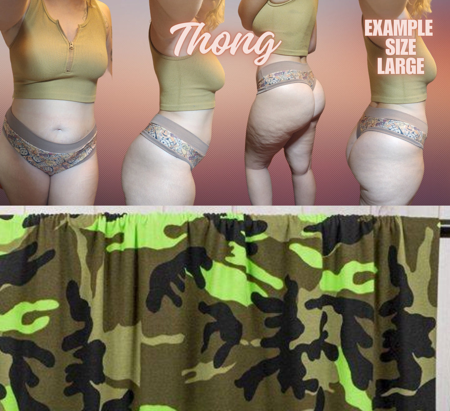 Camo, Tie Dye x6 Prints | Thondlewear, Thongs for every body | Elastic/Knit Bands