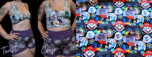 Custom 2-in-1 Crop Top | Controller, Ghost, Peach, Mushroom