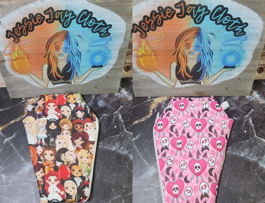 RTS Safety Skulls Pink, Horror Girls | Coffin Wallet |