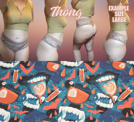 Bite me Vampire, Blood Tea, Basic Witch | Thondlewear Thong | Elastic or Knit Bands