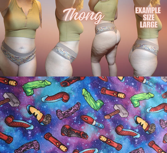 Super Hero Peens | Thondlewear, Thongs for every body | Elastic or Knit Bands