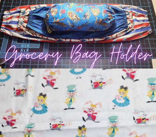 Alice in wonderland, MEDIUM Grocery Bag Holder | Pre-cut just needs sewn together