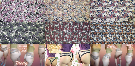 Muted Horror x6 Prints | Thondlewear, Thongs for every body | Elastic or Knit Bands