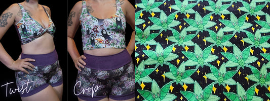 Custom 2-in-1 Crop Top | 420 Leaf Bat, Stars