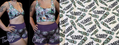 10 PRINTS! Custom 2-in-1 Crop Top | Chik, Zombie, Witchy, Humor, Sarcastic