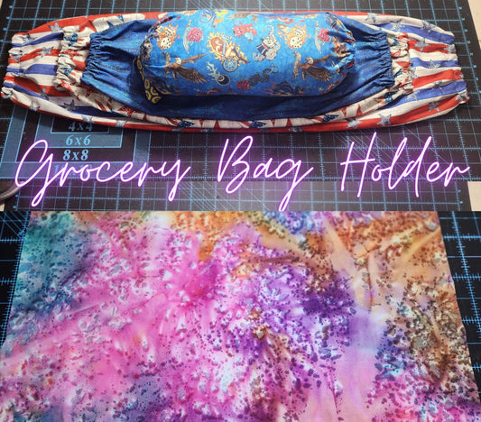 Ethnic Blend Tie Dye, MEDIUM Grocery Bag Holder | Pre-cut just needs sewn together