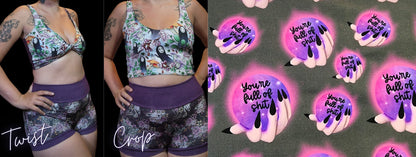 10 PRINTS! Custom 2-in-1 Crop Top | Chik, Zombie, Witchy, Humor, Sarcastic