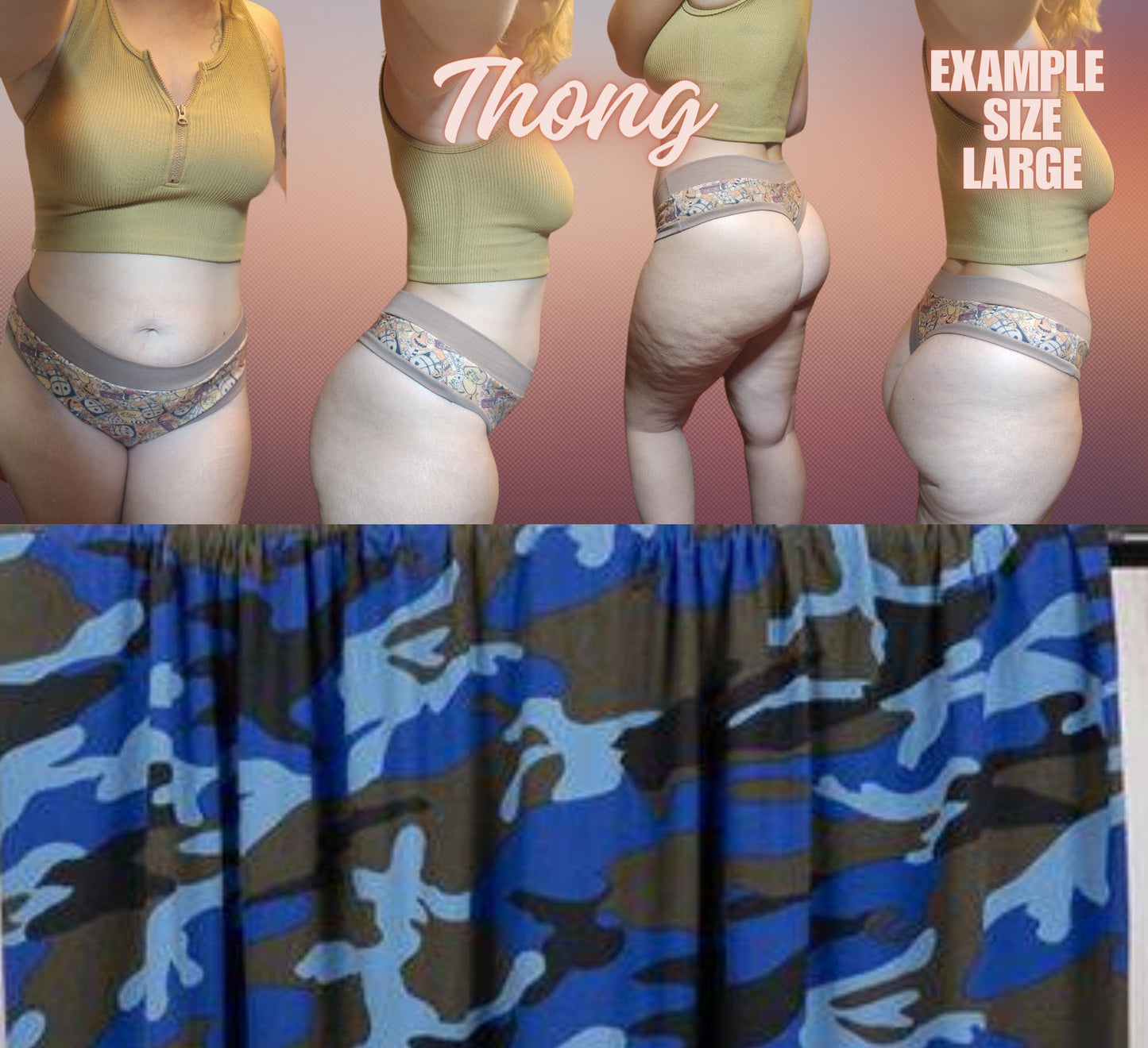 Camo, Tie Dye x6 Prints | Thondlewear, Thongs for every body | Elastic/Knit Bands