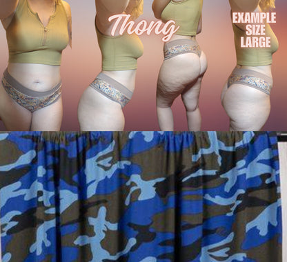 Camo, Tie Dye x6 Prints | Thondlewear, Thongs for every body | Elastic/Knit Bands