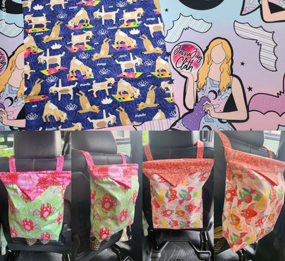 Goat Yoga, Tie Dye, Breathe, Energy, Peace  | Mess-Proof Trash Tamer | Snap Closed Car Trash Can