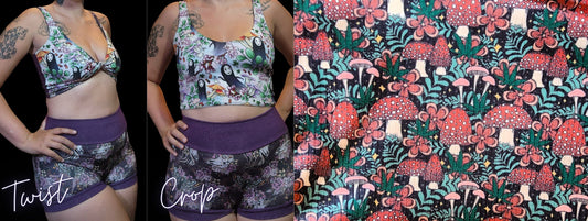 Custom 2-in-1 Crop Top | 420 Mushrooms & Leaf, Plant Life Floral