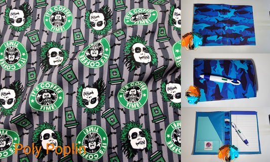 FABRIC HACK, Beetle Guy & Coffee | Moondance Note Pad Holder | Comes in 3 Sizes |