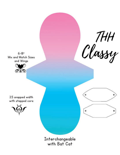 Custom Miss Classy Cloth Pad | 2.5" Snapped Width | 6-18 inches  | Discounted Sale
