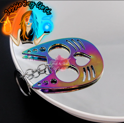 Holographic Rainbow Kitty Cat | Safety Keychain | Window Breaker