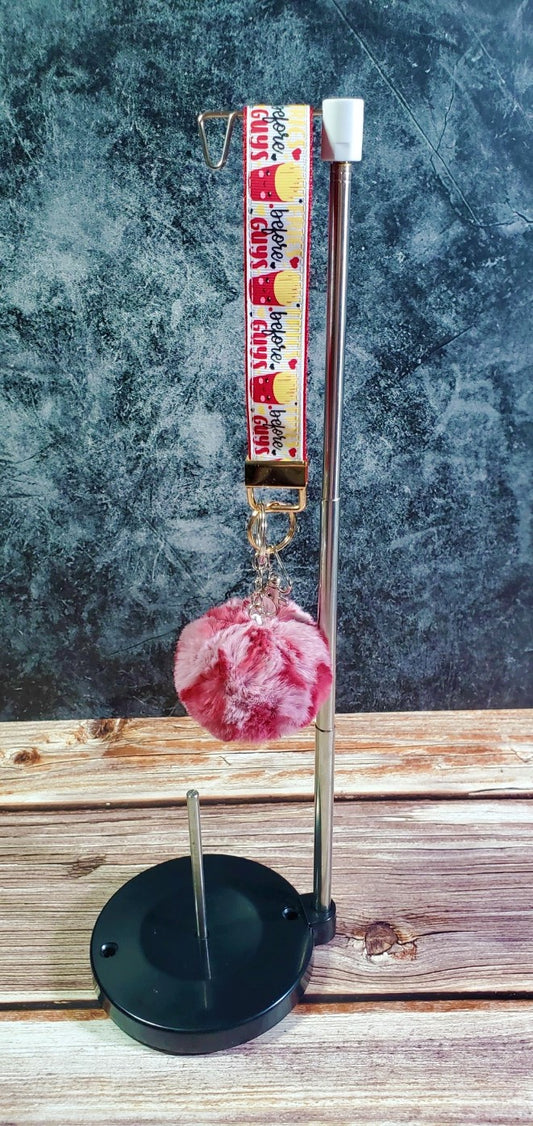Fries Before Guys Wristlet Key Fob | Ribbon/Nylon Fabric Keychain |