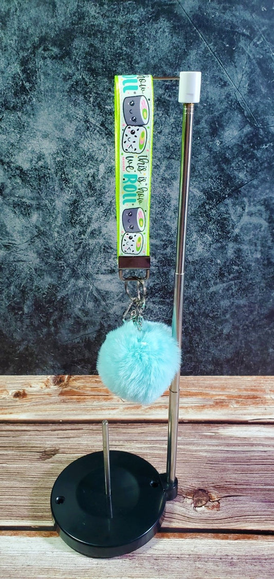 Sushi Wristlet Key Fob | Ribbon/Nylon Fabric Keychain | This is how we roll