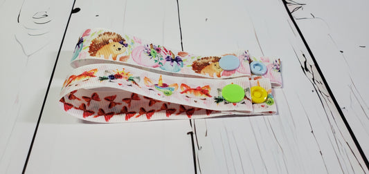 Uni Kitty, Bows, & Hedgehog with pumpkins | Cloth Pad Drying Strap