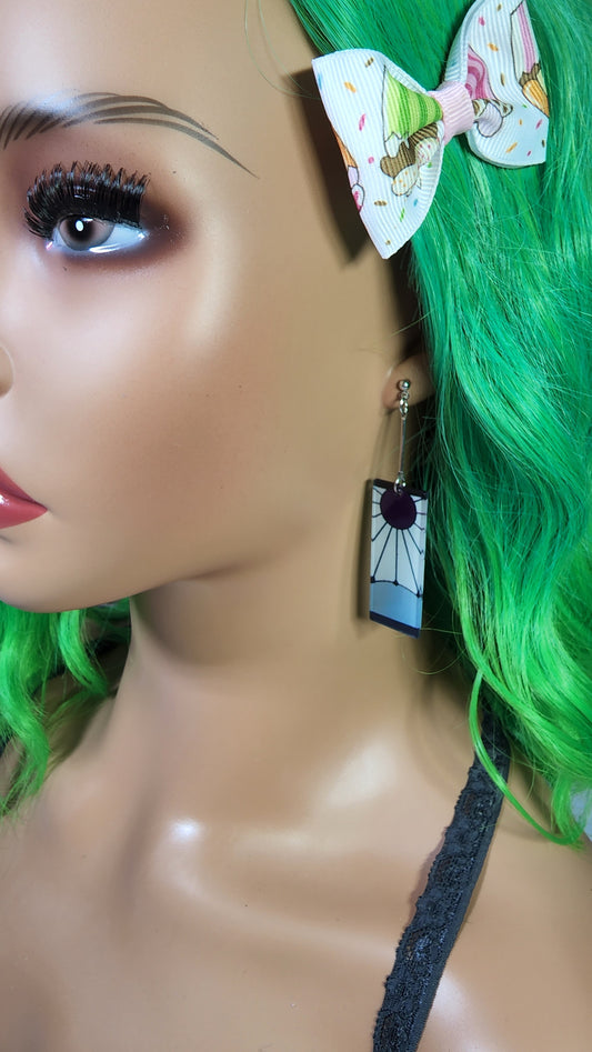 Small Anime Inspired Earrings  | Drop Dangle Stud | Boy Demon