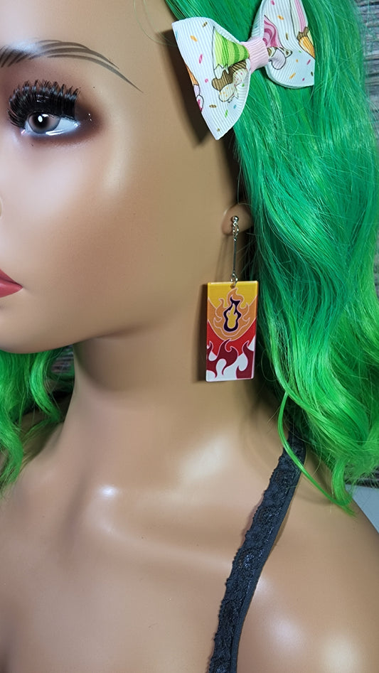 Medium Anime Inspired Earrings  | Drop Dangle Stud | Boy Demon