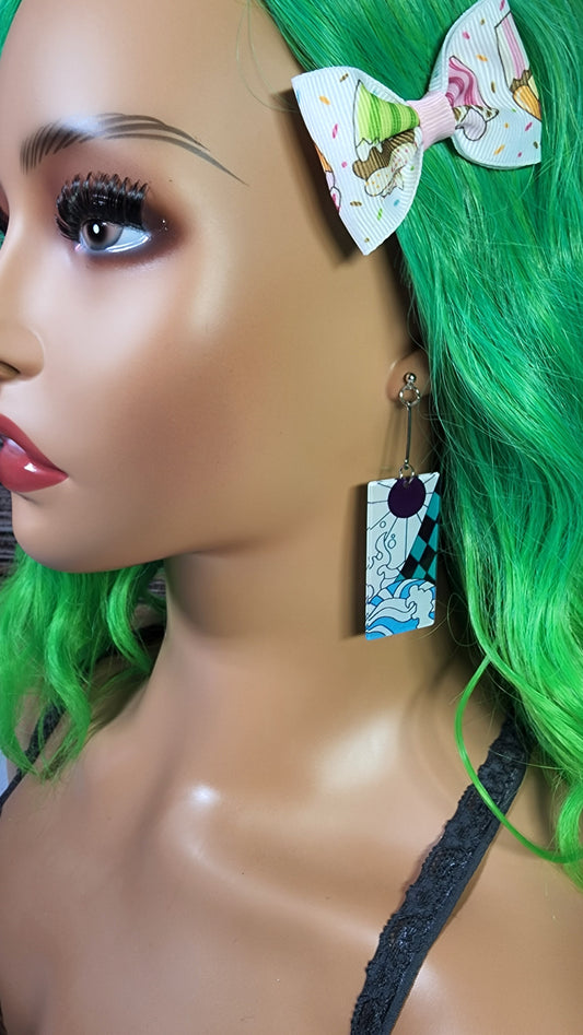 Medium Anime Inspired Earrings  | Drop Dangle Stud | Boy Demon