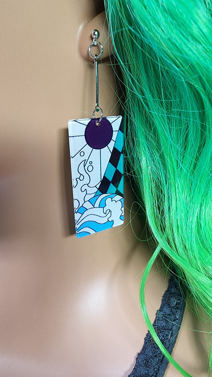 Medium Anime Inspired Earrings  | Drop Dangle Stud | Boy Demon