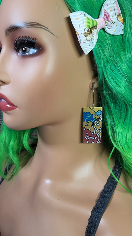 Medium Anime Inspired Earrings  | Drop Dangle Stud | Boy Demon