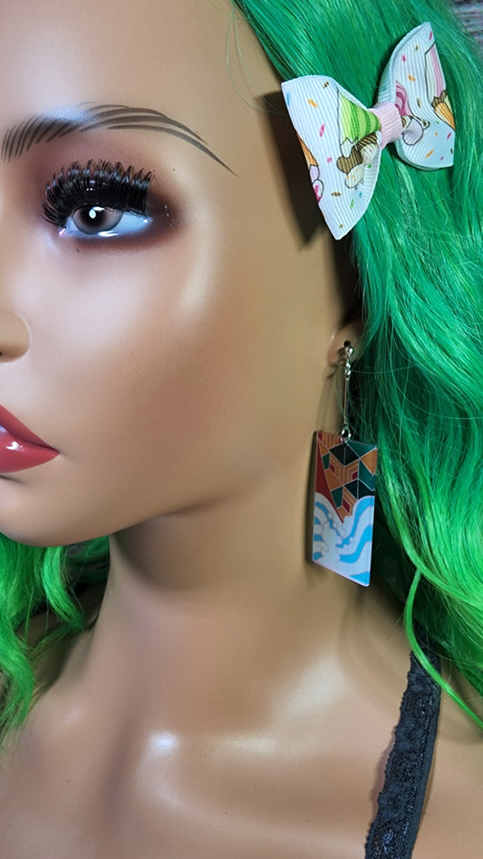 Medium Anime Inspired Earrings  | Drop Dangle Stud | Boy Demon