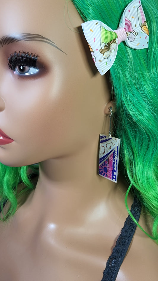 Medium Anime Inspired Earrings  | Drop Dangle Stud | Boy Demon