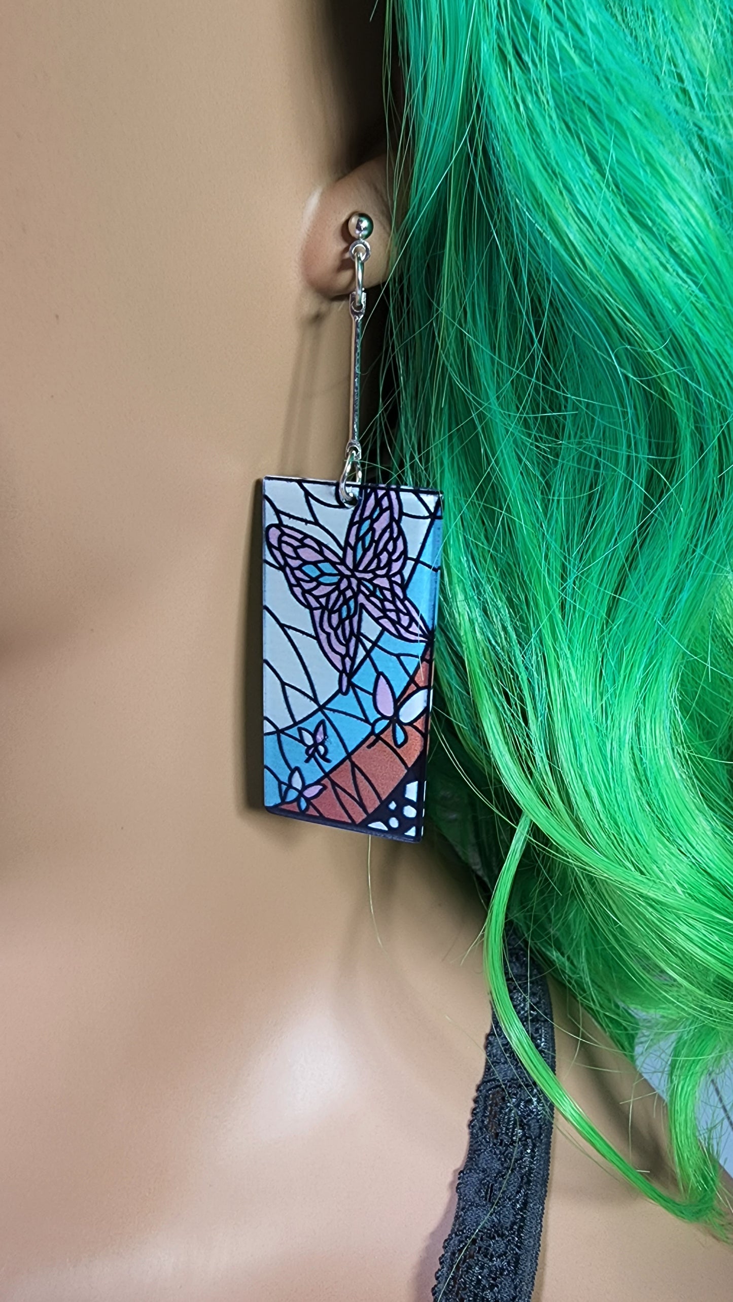 Medium Anime Inspired Earrings  | Drop Dangle Stud | Girl Demon