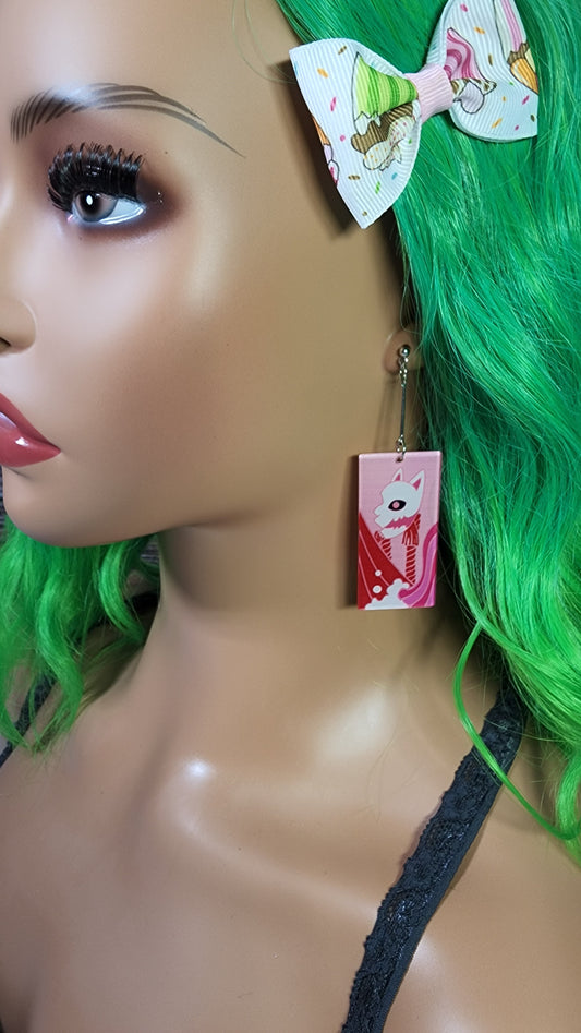 Medium Anime Inspired Earrings  | Drop Dangle Stud | Demon