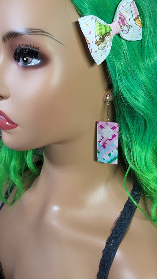 Medium Anime Inspired Earrings  | Drop Dangle Stud | Girl Demon