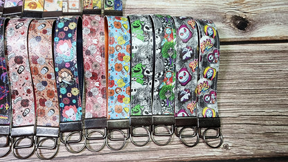 Fall Quotes, Pumpkins, Drink | Faux Leather & Nylon Fabric Keychain | Key Fob Wristlet