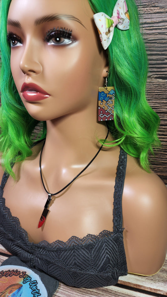 Medium  Anime Inspired Earrings  | Stainless Steel Hooks | Demon