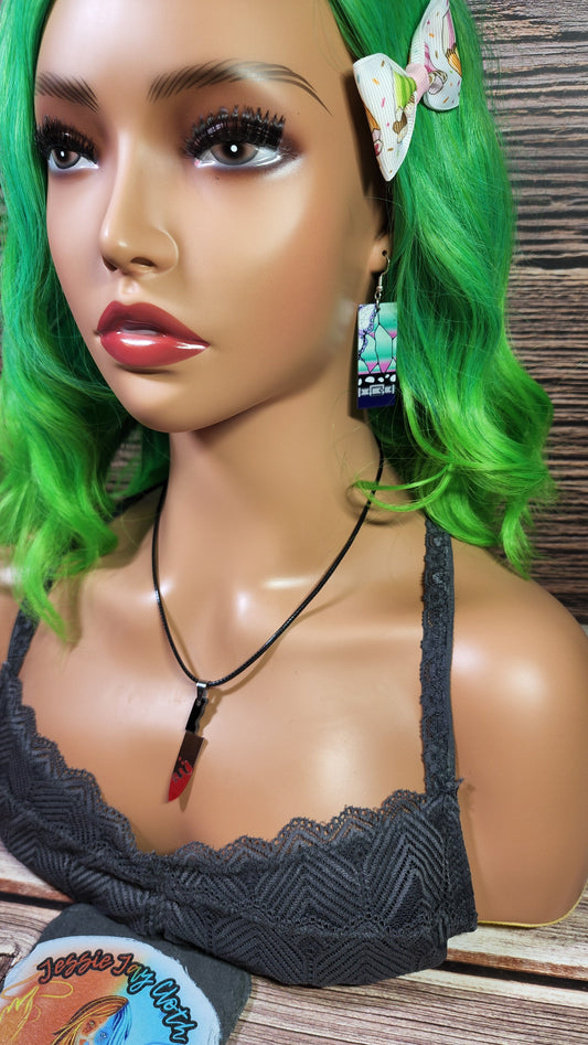 Small Anime Inspired Earrings  | Stainless Steel Hooks | Girl Demon