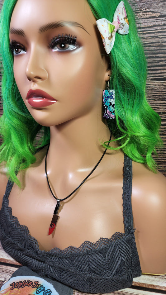 Small Anime Inspired Earrings  | Stainless Steel Hooks | Girl Demon