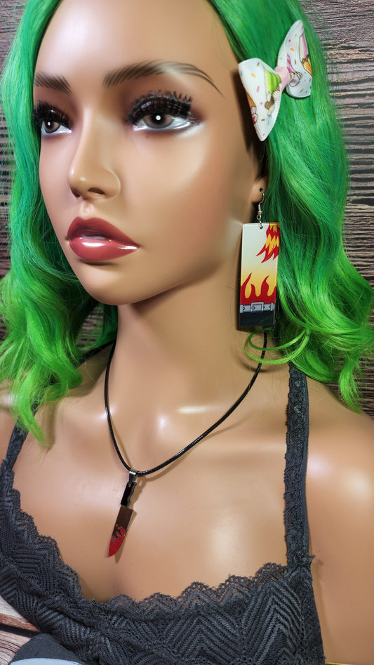 Large Anime Inspired Earrings  | Stainless Steel Hooks | Demon