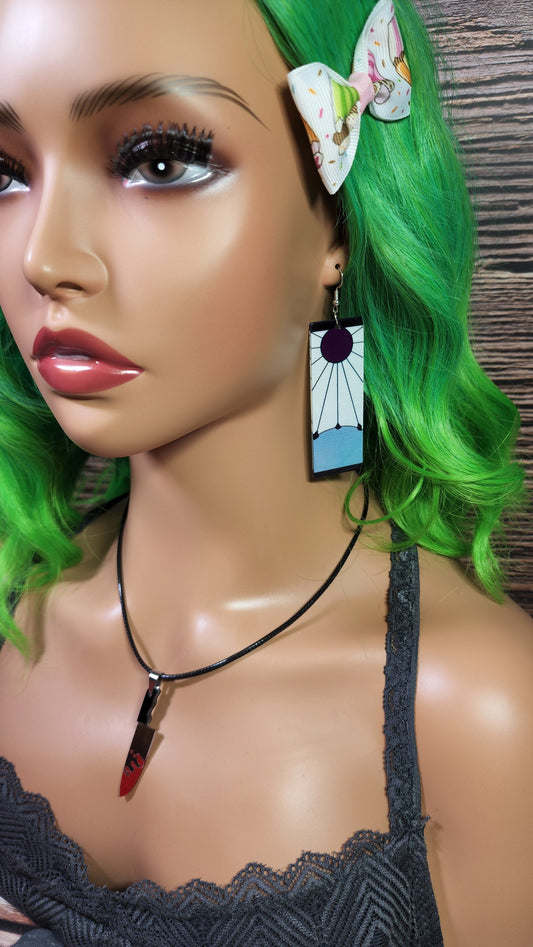Large Anime Inspired Earrings  | Stainless Steel Hooks | Demon