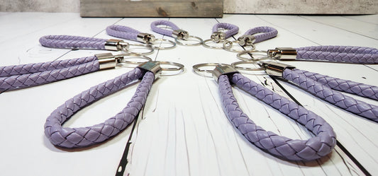 Lavender | Leather Braided Rope Key Chain Strap | Add on