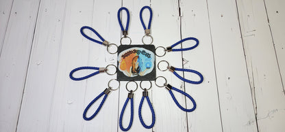 Royal Blue | Leather Braided Rope Key Chain Strap | Add on