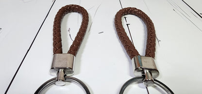Navy, Brown, Khaki, & Dark Grey | Leather Braided Rope Key Chain Strap | Add on